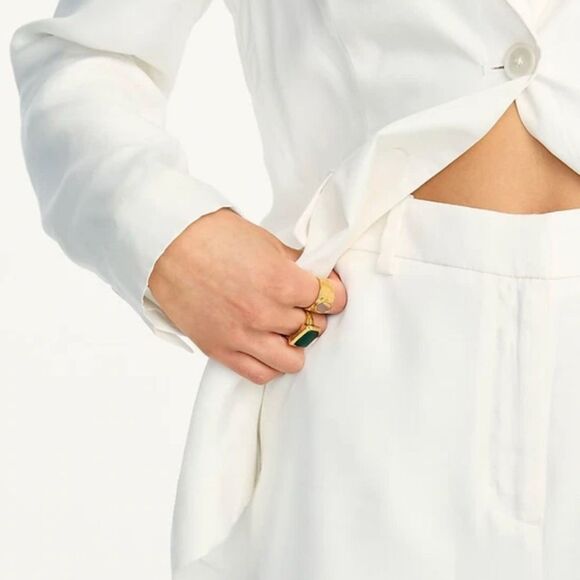 J. Crew Cupro Blend Women's Trouser in Ivory B1237 Size 6 - Picture 2 of 16